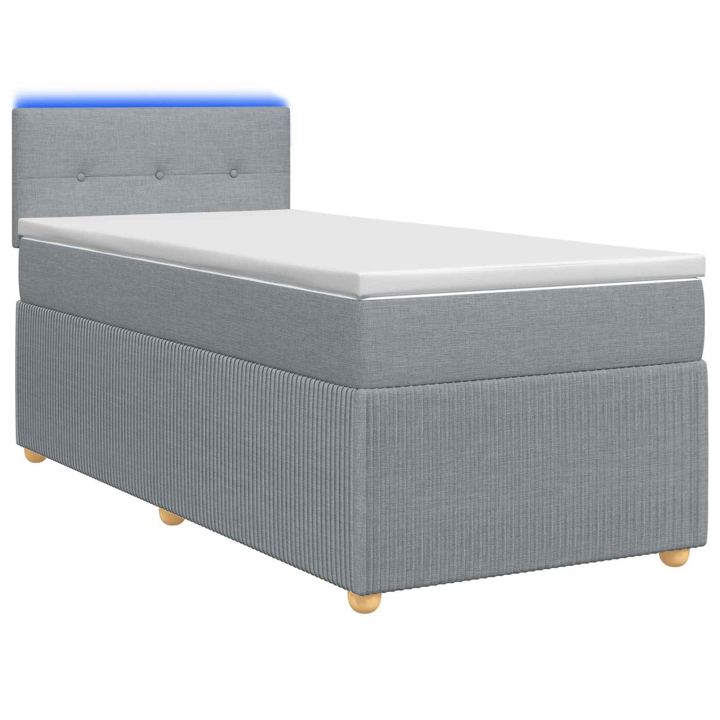 vidaXL Κρεβάτι box spring με στρώμα Ανοιχτό γκρι 80 x 200 cm Ύφασμα