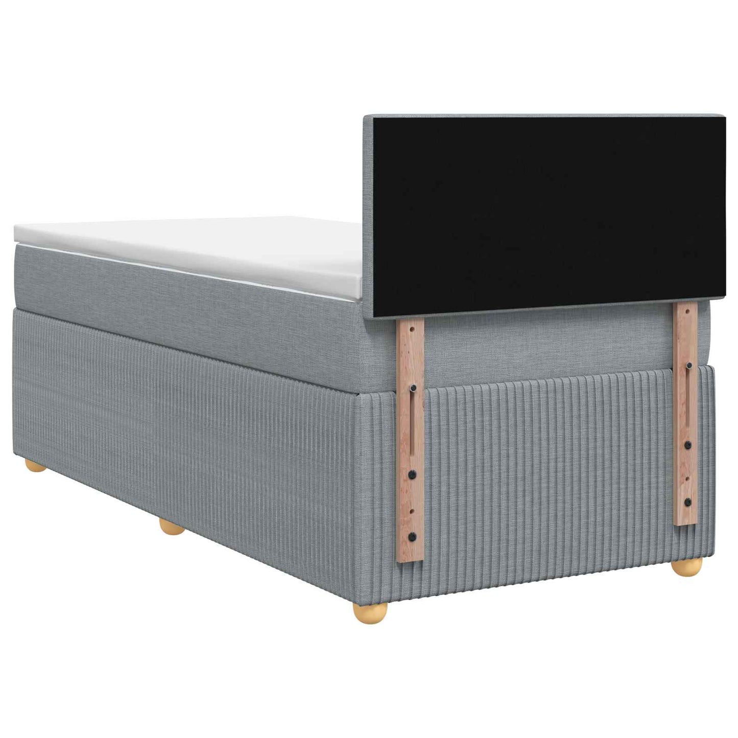 vidaXL Κρεβάτι box spring με στρώμα Ανοιχτό γκρι 80 x 200 cm Ύφασμα