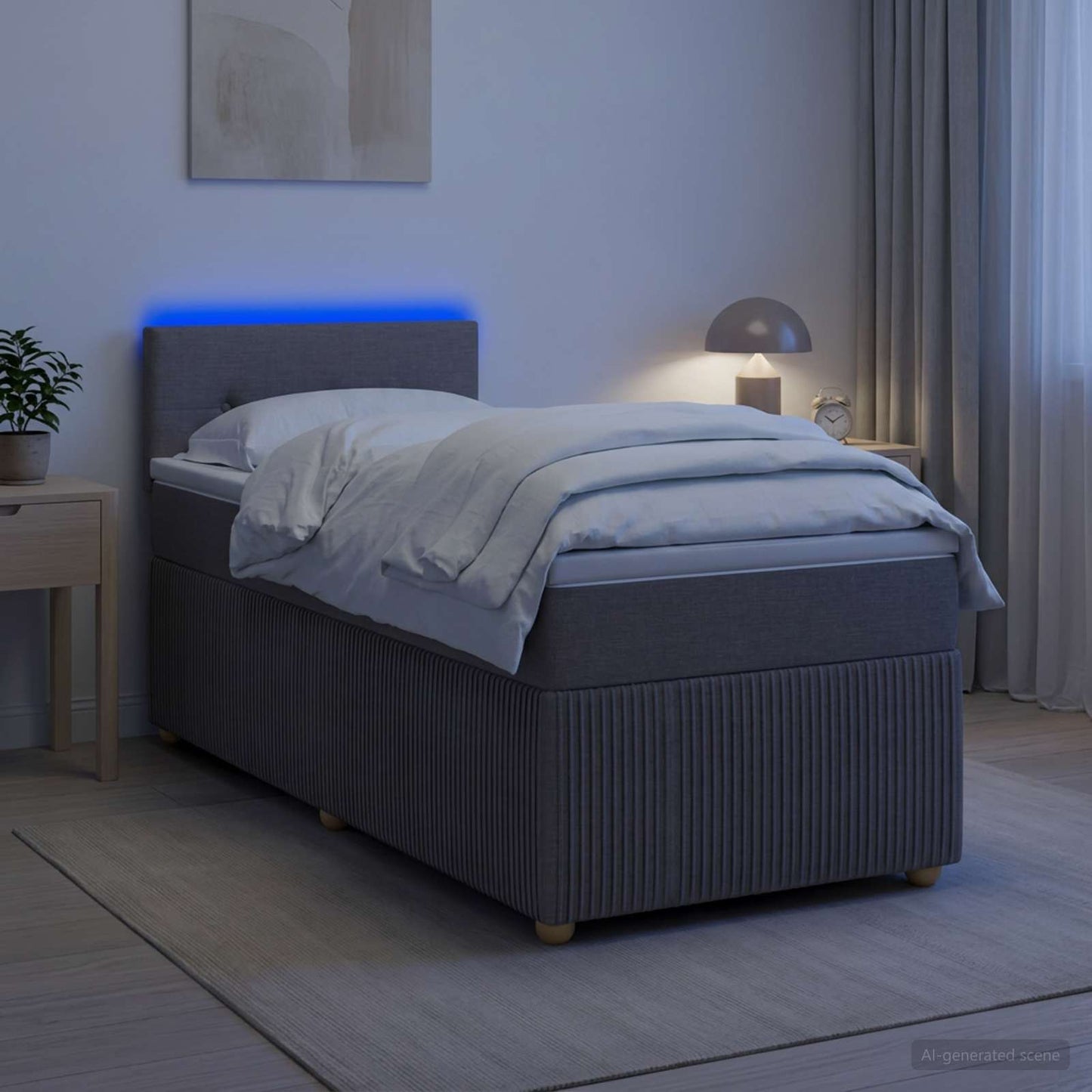 vidaXL Κρεβάτι box spring με στρώμα Taupe 80 x 200 cm Ύφασμα