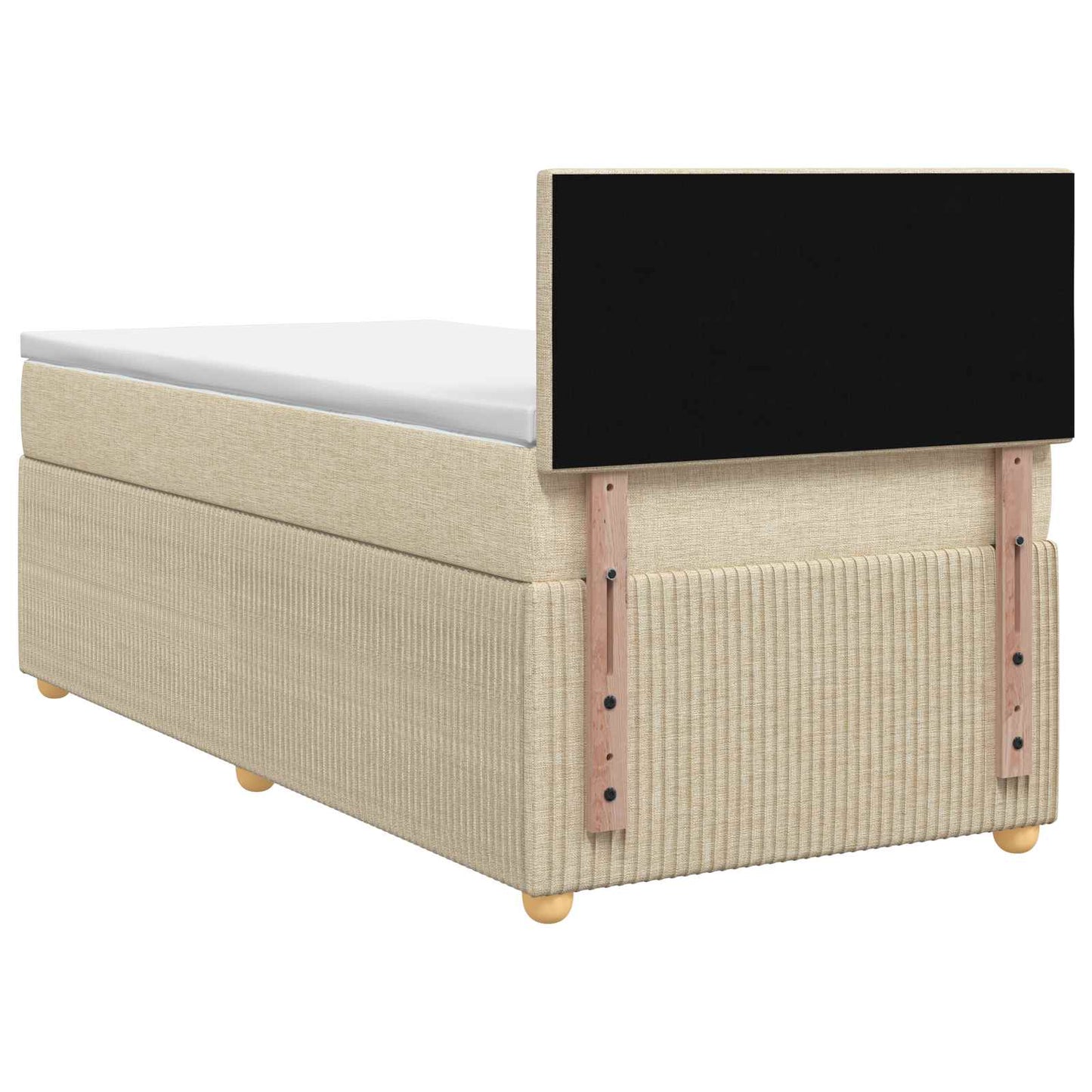 vidaXL Κρεβάτι box spring με στρώμα Κρεμ 80 x 200 cm Ύφασμα