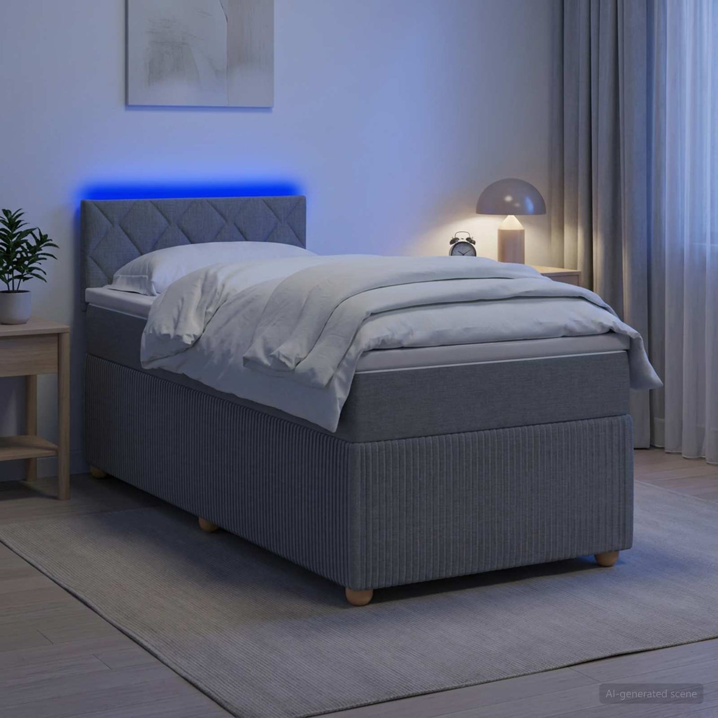 vidaXL Κρεβάτι box spring με στρώμα Ανοιχτό γκρι 80 x 200 cm Ύφασμα