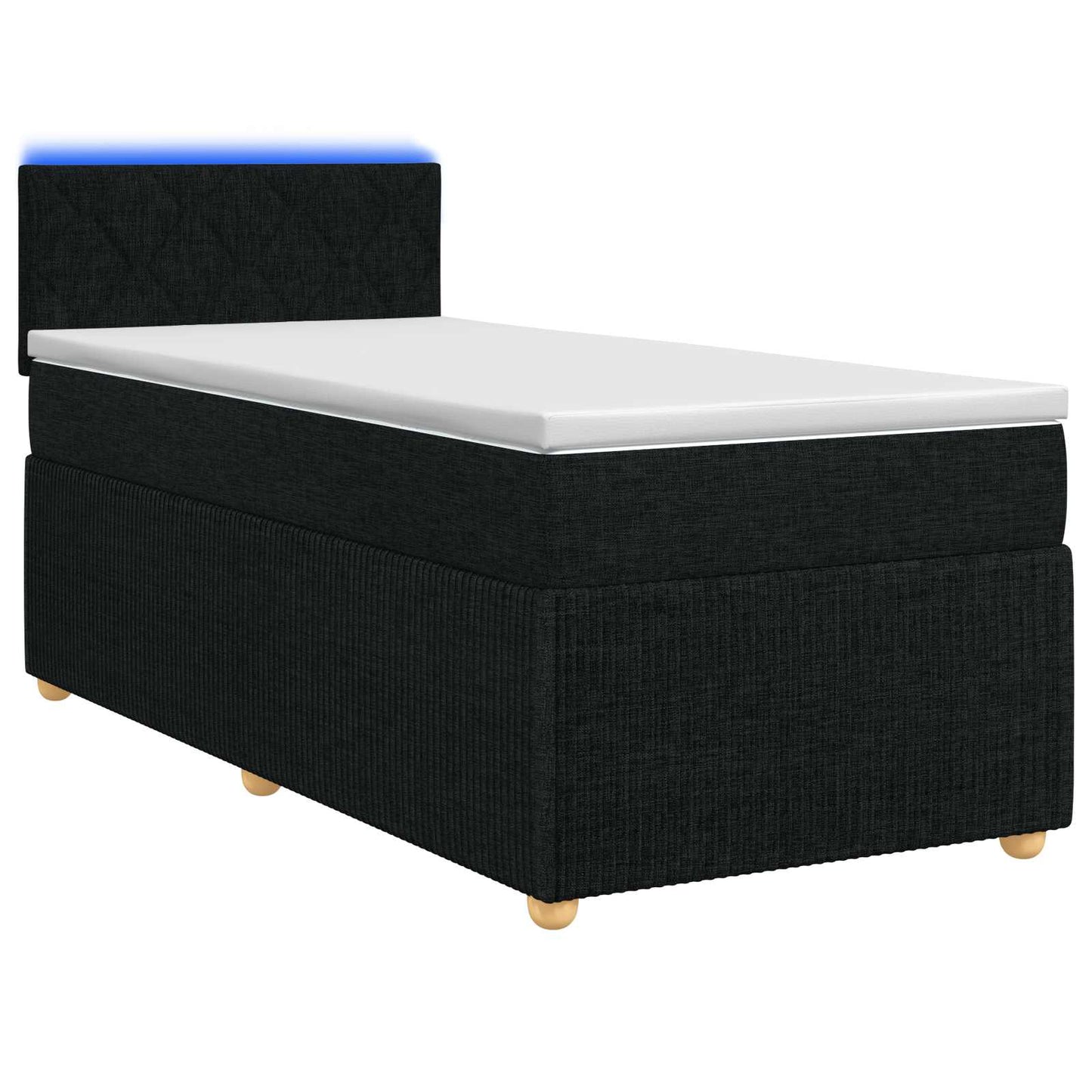 vidaXL Κρεβάτι box spring με στρώμα Μαύρο 80 x 200 cm Ύφασμα