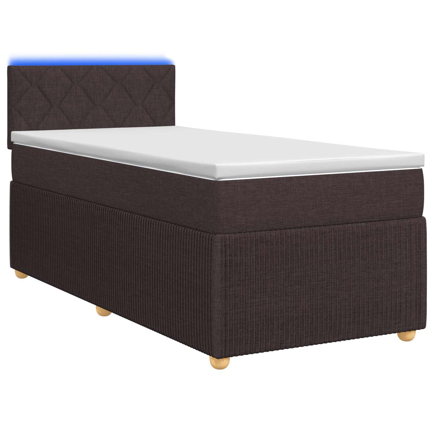vidaXL Κρεβάτι box spring με στρώμα Σκούρο Καφέ 80 x 200 cm Ύφασμα