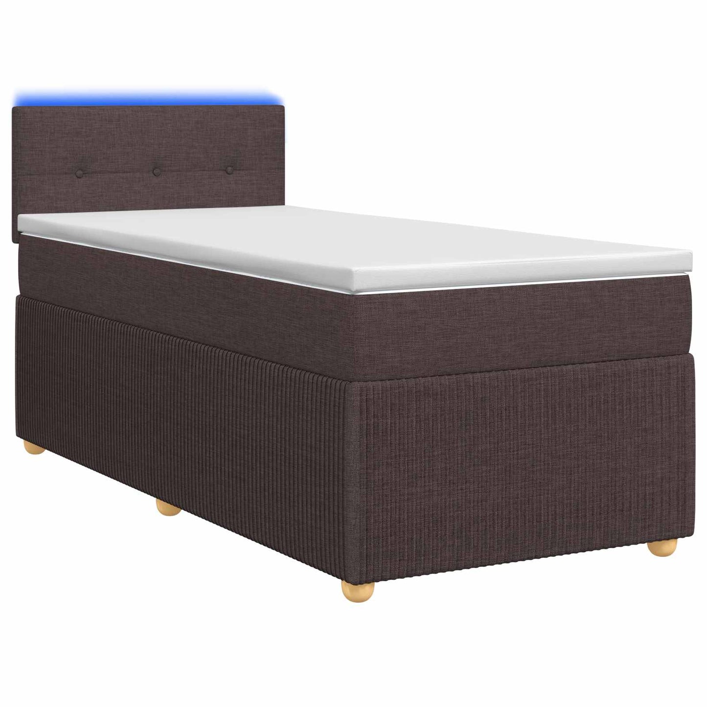 vidaXL Κρεβάτι box spring με στρώμα Σκούρο Καφέ 90 x 190 cm Ύφασμα