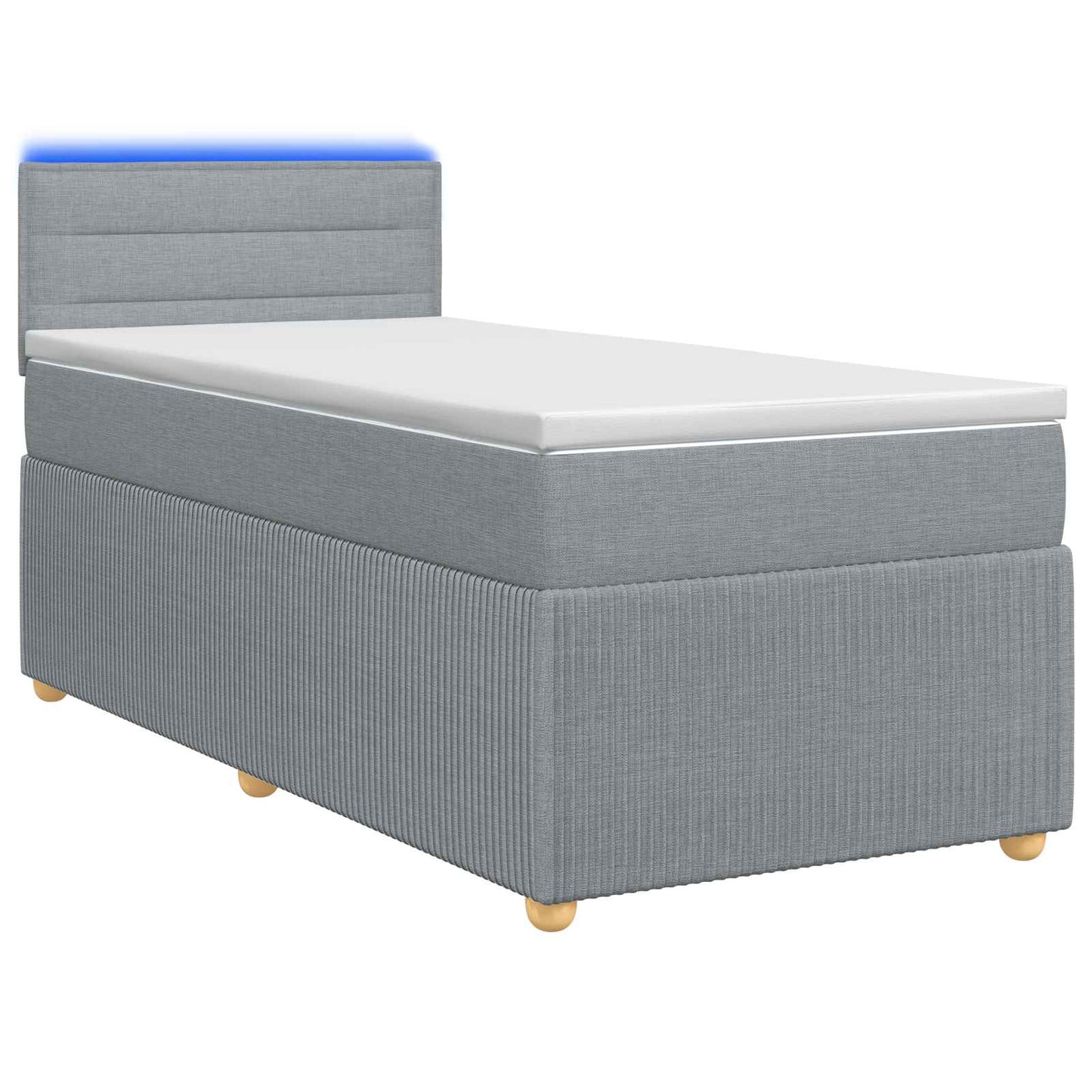 vidaXL Κρεβάτι box spring με στρώμα Ανοιχτό γκρι 90 x 200 cm Ύφασμα