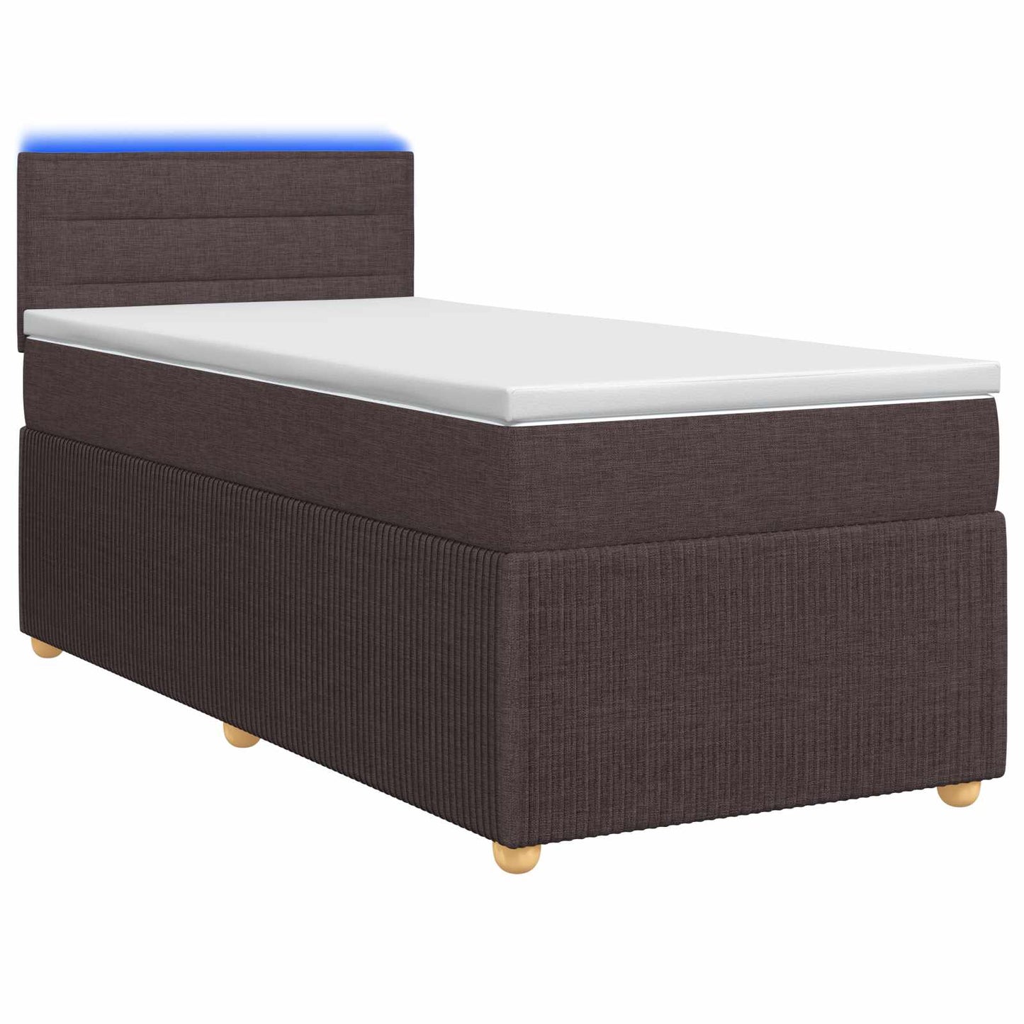 vidaXL Κρεβάτι box spring με στρώμα Σκούρο Καφέ 90 x 200 cm Ύφασμα