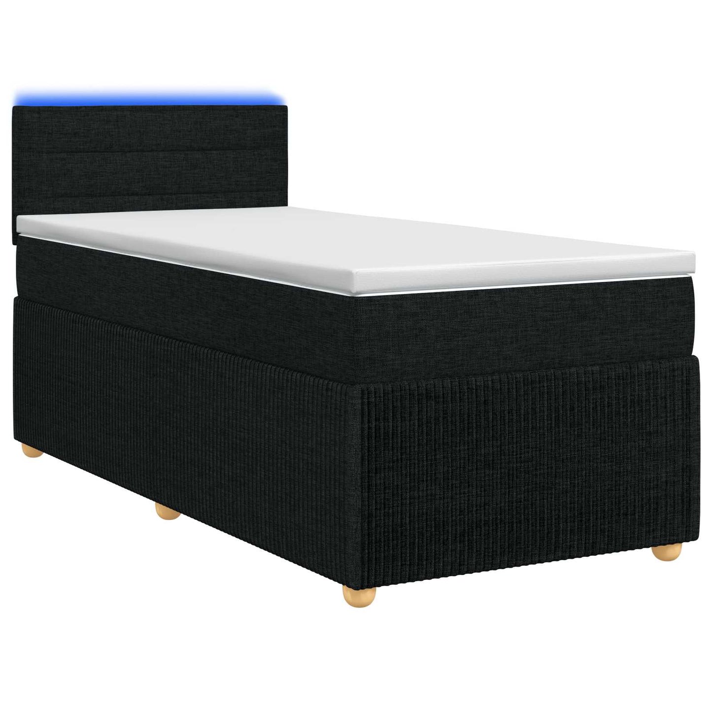 vidaXL Κρεβάτι box spring με στρώμα Μαύρο 100 x 200 cm Ύφασμα