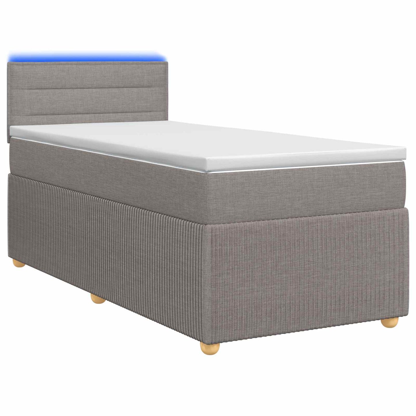 vidaXL Κρεβάτι box spring με στρώμα Taupe 100 x 200 cm Ύφασμα