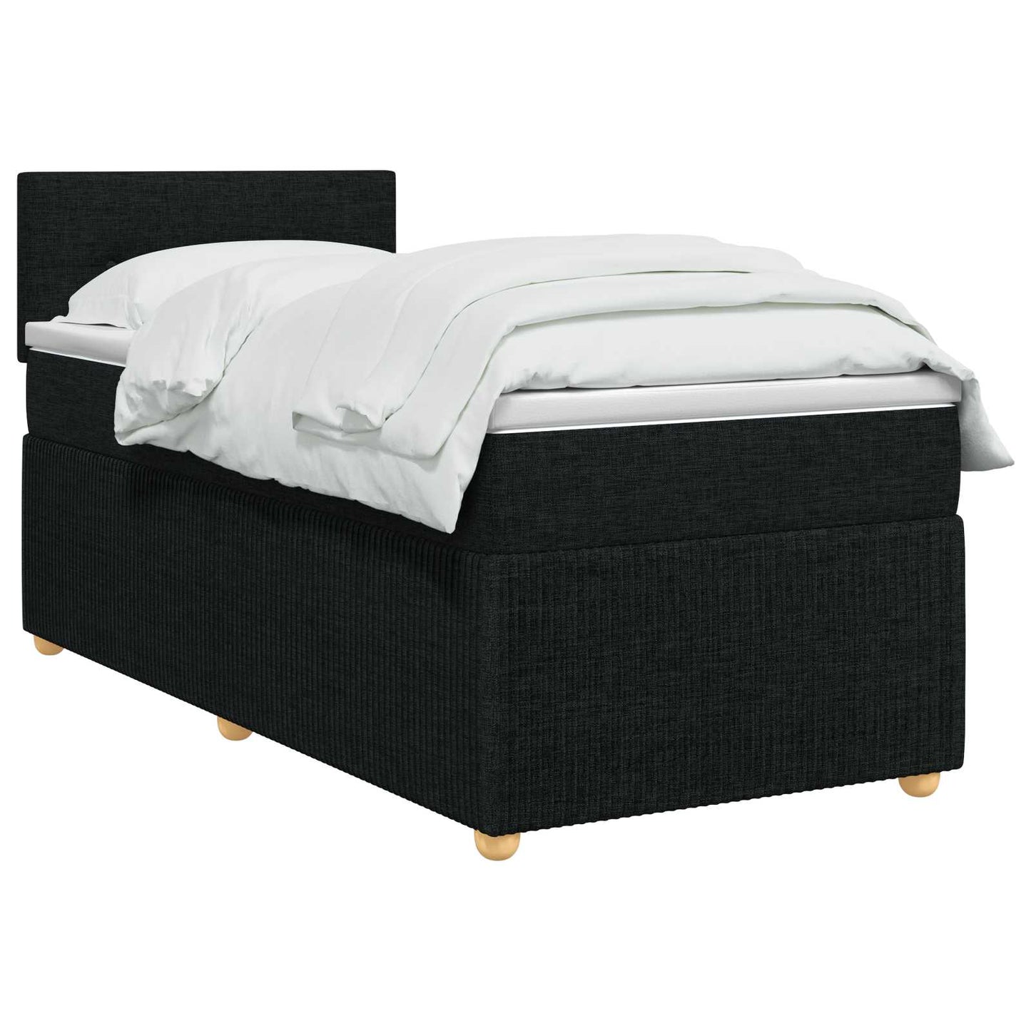 vidaXL Κρεβάτι box spring με στρώμα Μαύρο 100 x 200 cm Ύφασμα