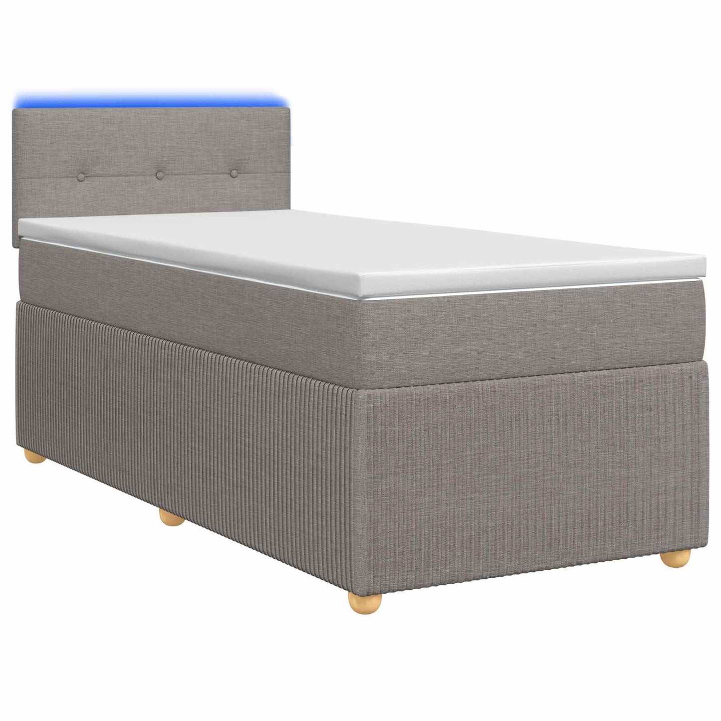 vidaXL Κρεβάτι box spring με στρώμα Taupe 100 x 200 cm Ύφασμα