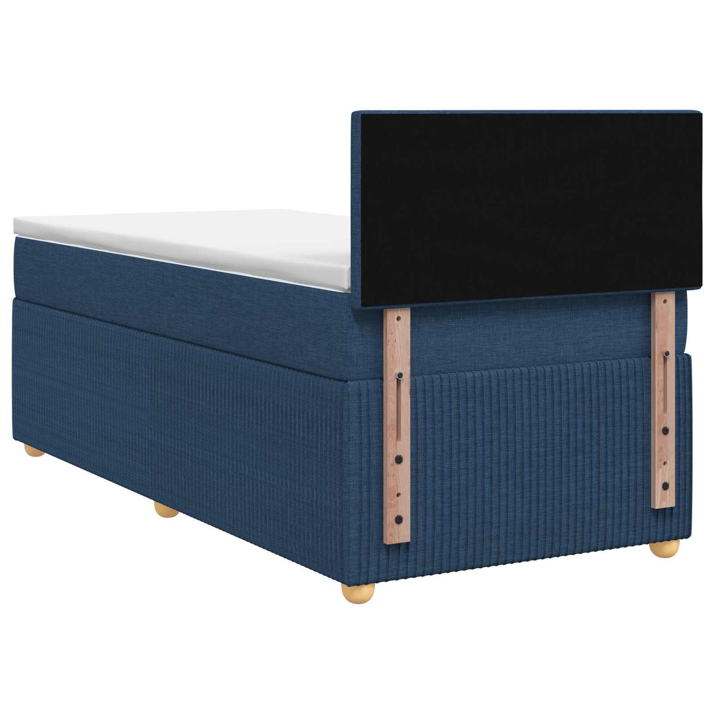 vidaXL Κρεβάτι box spring με στρώμα Μπλε 100 x 200 cm Ύφασμα