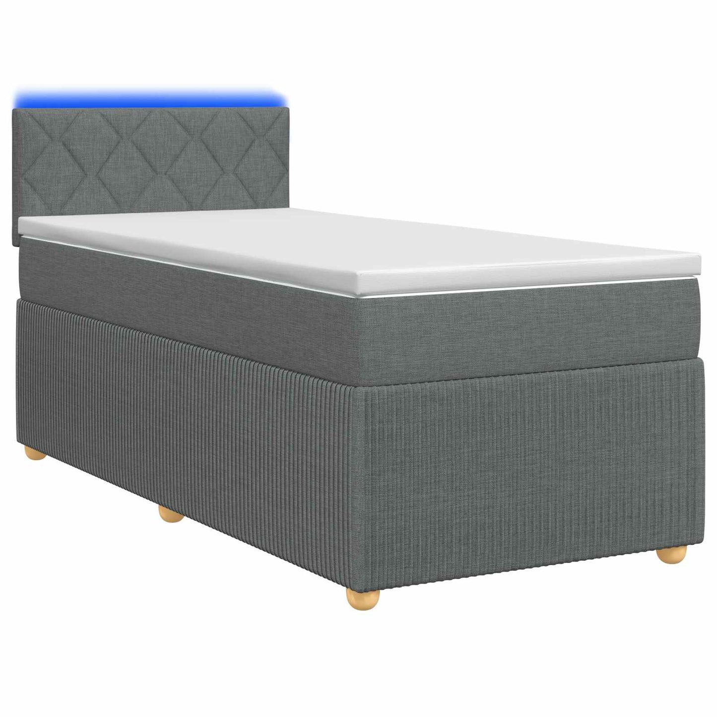 vidaXL Κρεβάτι box spring με στρώμα Σκούρο Γκρι 100 x 200 cm Ύφασμα