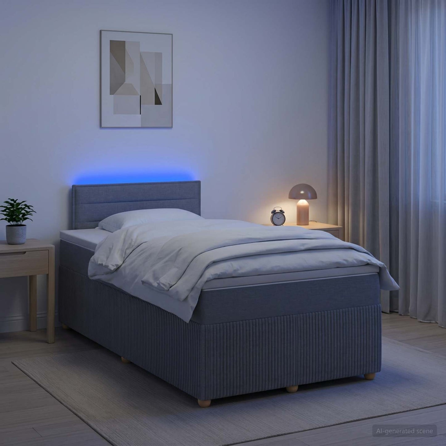 vidaXL Κρεβάτι box spring με στρώμα Ανοιχτό γκρι 120 x 200 cm Ύφασμα