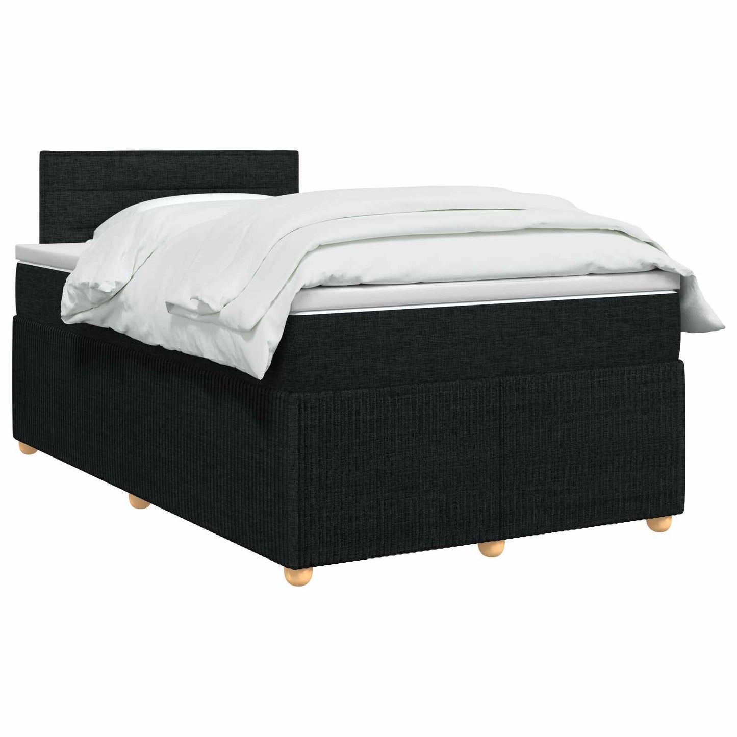 vidaXL Κρεβάτι box spring με στρώμα Μαύρο 120 x 190 cm Ύφασμα