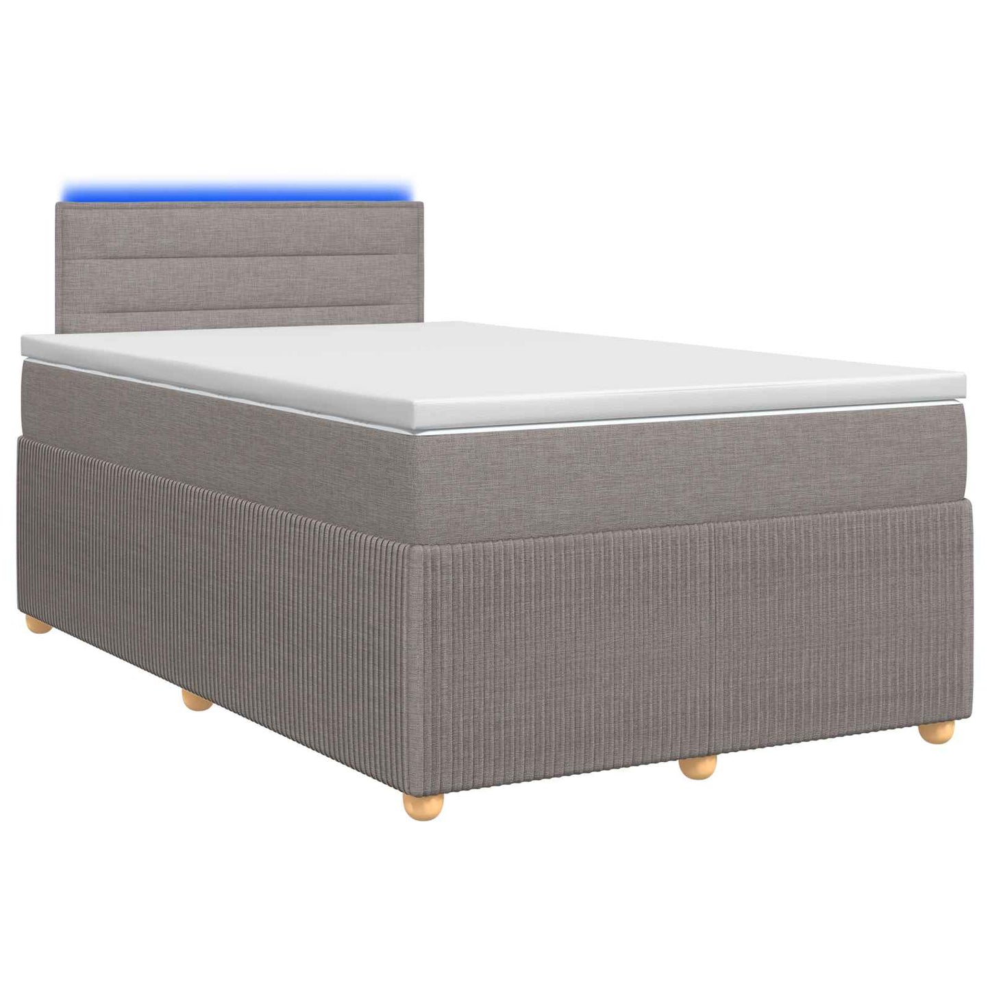 vidaXL Κρεβάτι box spring με στρώμα Taupe 120 x 190 cm Ύφασμα