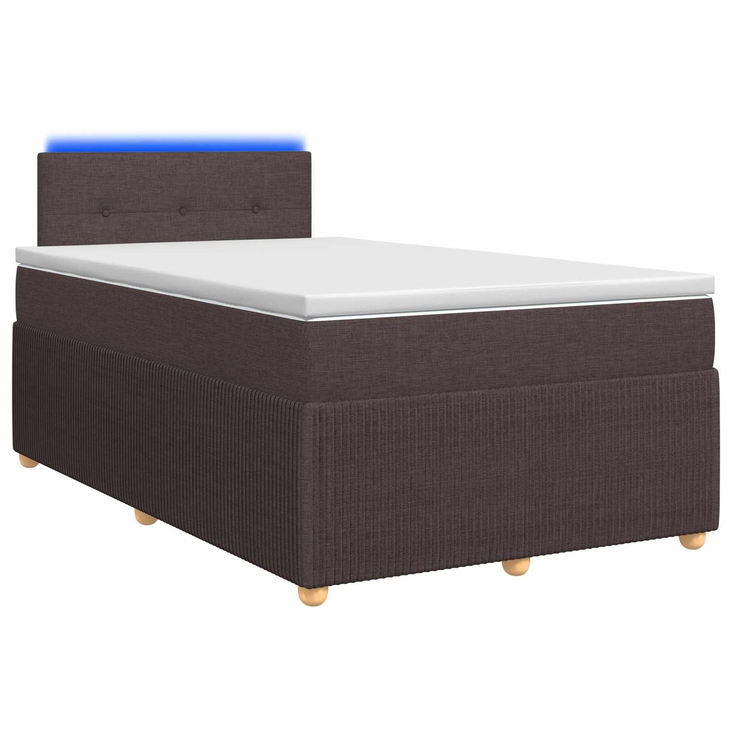 vidaXL Κρεβάτι box spring με στρώμα Σκούρο Καφέ 120 x 190 cm Ύφασμα