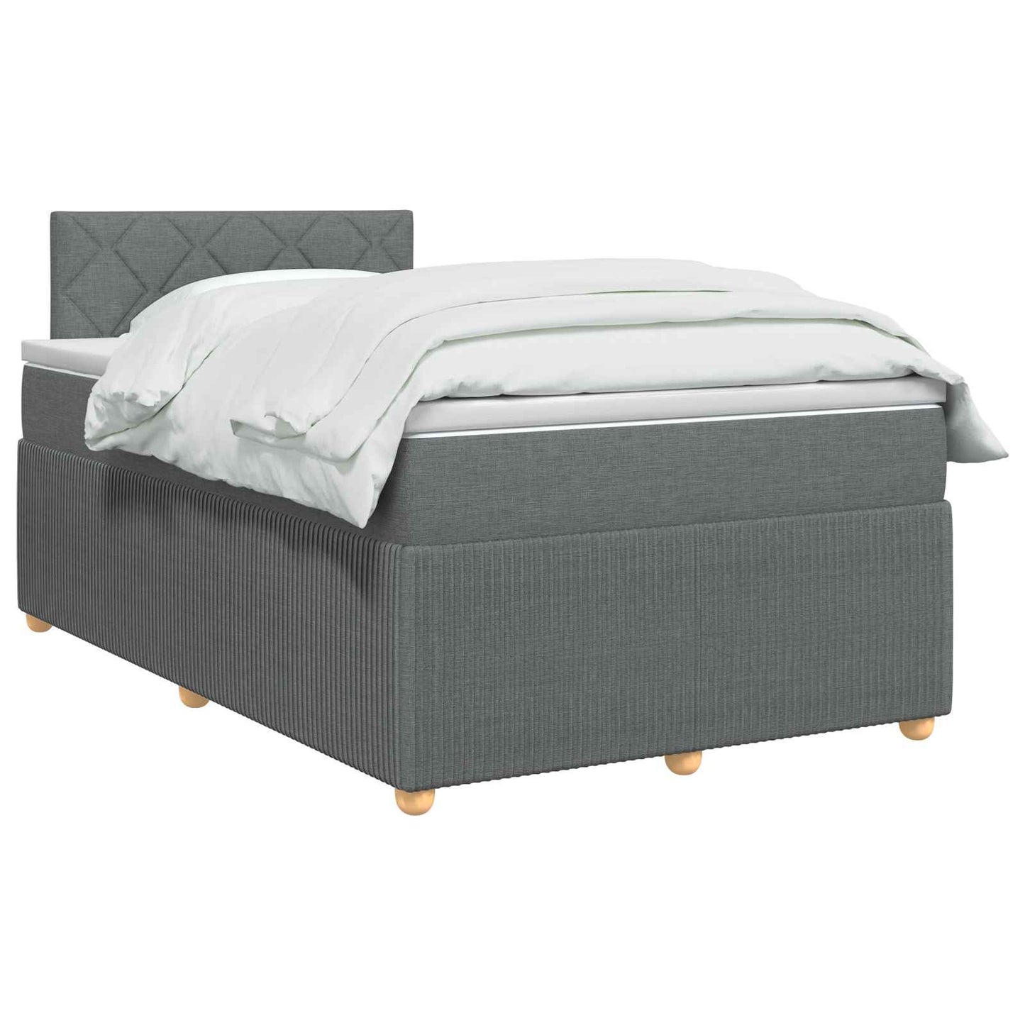 vidaXL Κρεβάτι box spring με στρώμα Σκούρο Γκρι 120 x 190 cm Ύφασμα