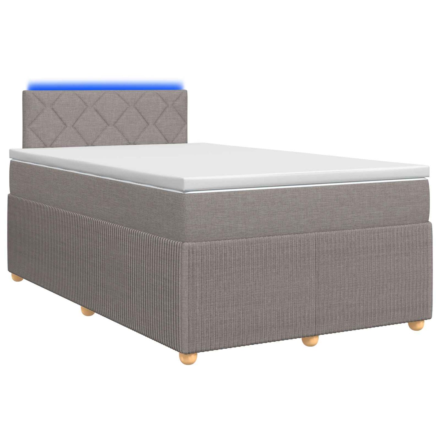 vidaXL Κρεβάτι box spring με στρώμα Taupe 120 x 190 cm Ύφασμα