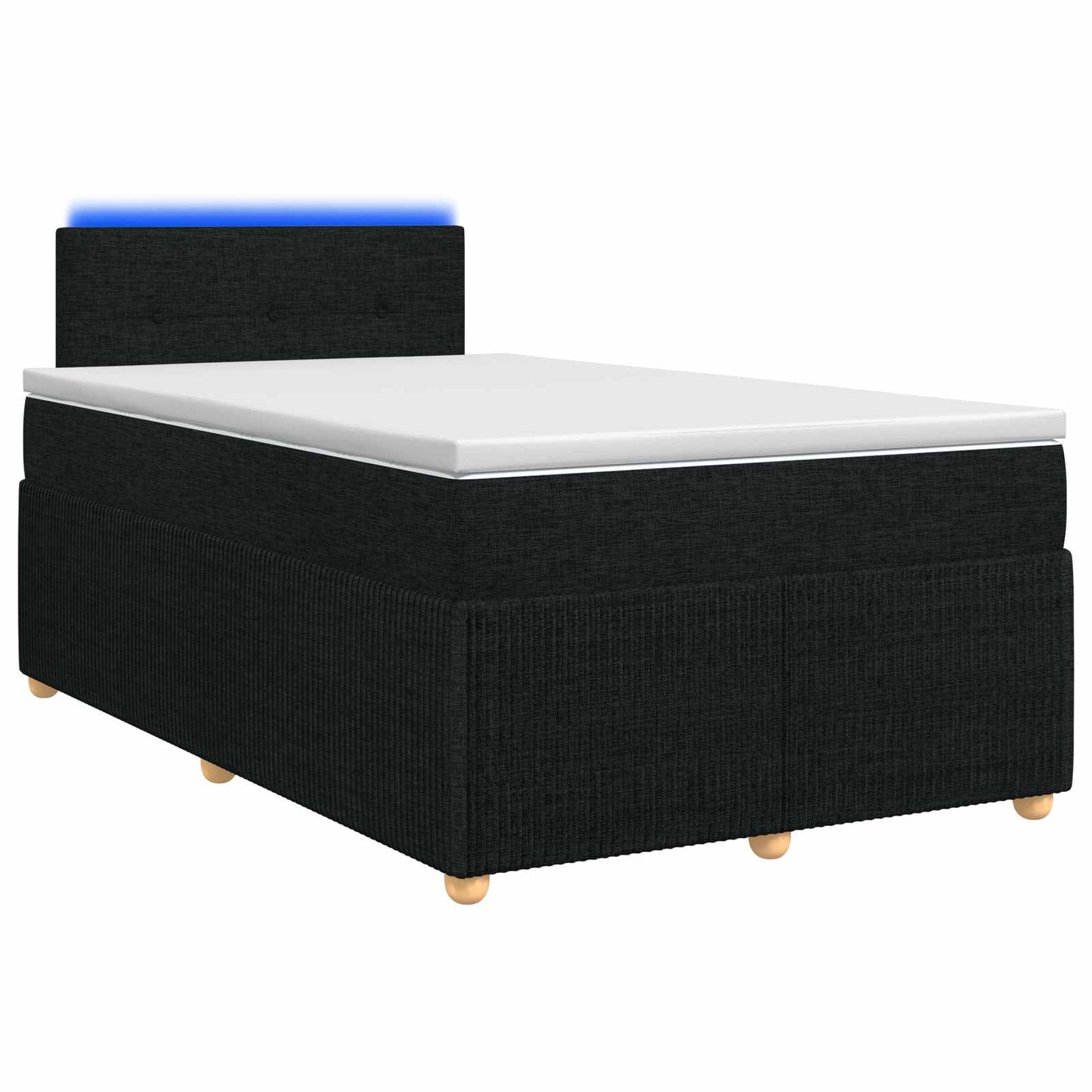vidaXL Κρεβάτι box spring με στρώμα Μαύρο 120 x 200 cm Ύφασμα