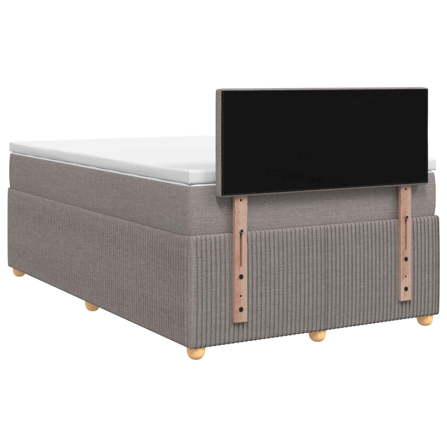 vidaXL Κρεβάτι box spring με στρώμα Taupe 120 x 200 cm Ύφασμα