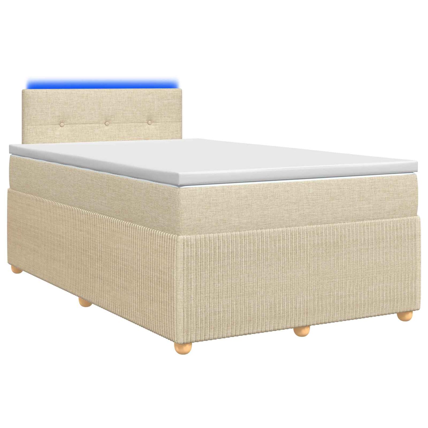 vidaXL Κρεβάτι box spring με στρώμα Κρεμ 120 x 200 cm Ύφασμα