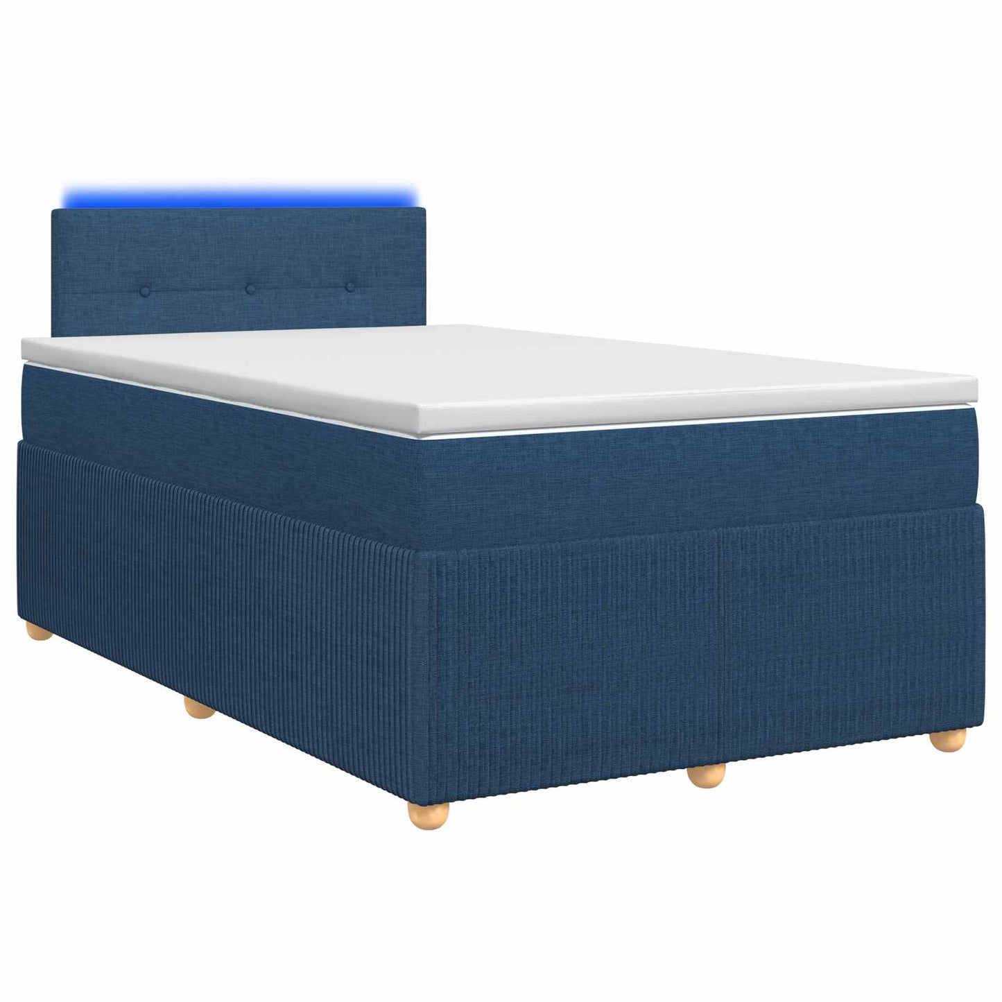 vidaXL Κρεβάτι box spring με στρώμα Μπλε 120 x 200 cm Ύφασμα