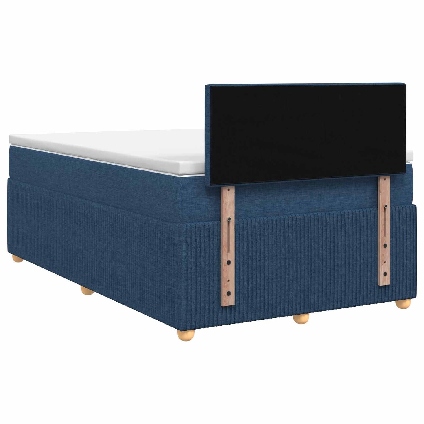 vidaXL Κρεβάτι box spring με στρώμα Μπλε 120 x 200 cm Ύφασμα