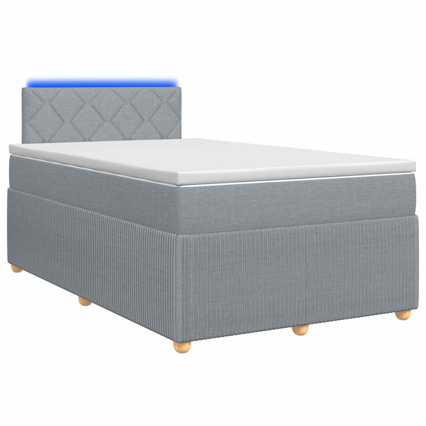 vidaXL Κρεβάτι box spring με στρώμα Ανοιχτό γκρι 120 x 200 cm Ύφασμα