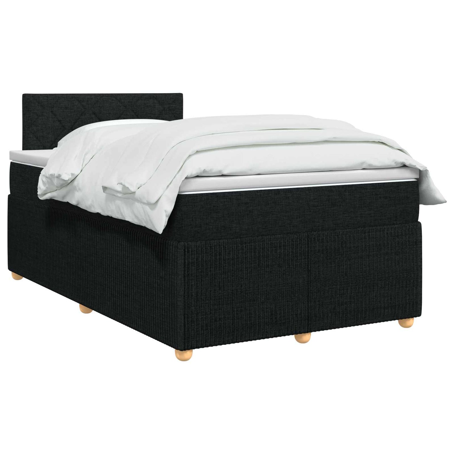 vidaXL Κρεβάτι box spring με στρώμα Μαύρο 120 x 200 cm Ύφασμα