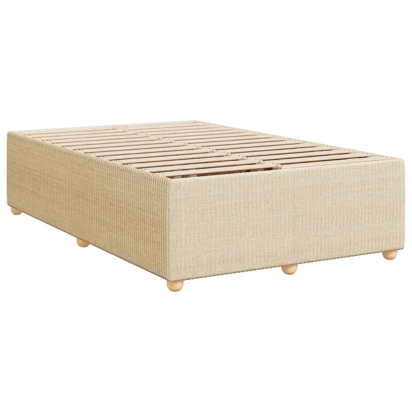 vidaXL Κρεβάτι box spring με στρώμα Κρεμ 120 x 200 cm Ύφασμα