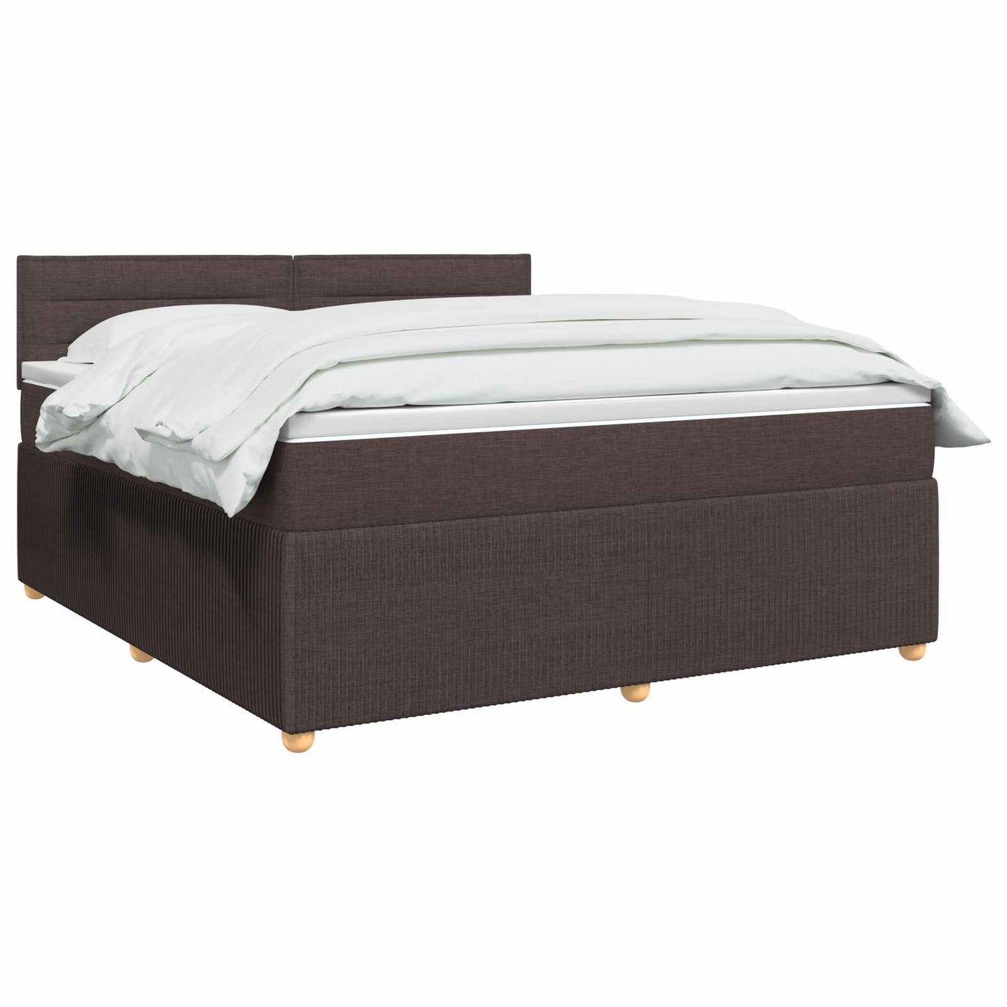 vidaXL Κρεβάτι box spring με στρώμα Σκούρο Καφέ 140 x 190 cm Ύφασμα