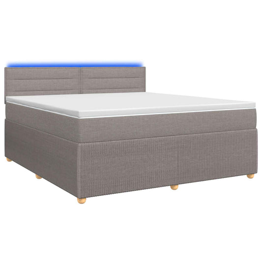 vidaXL Κρεβάτι box spring με στρώμα Taupe 160 x 200 cm Ύφασμα