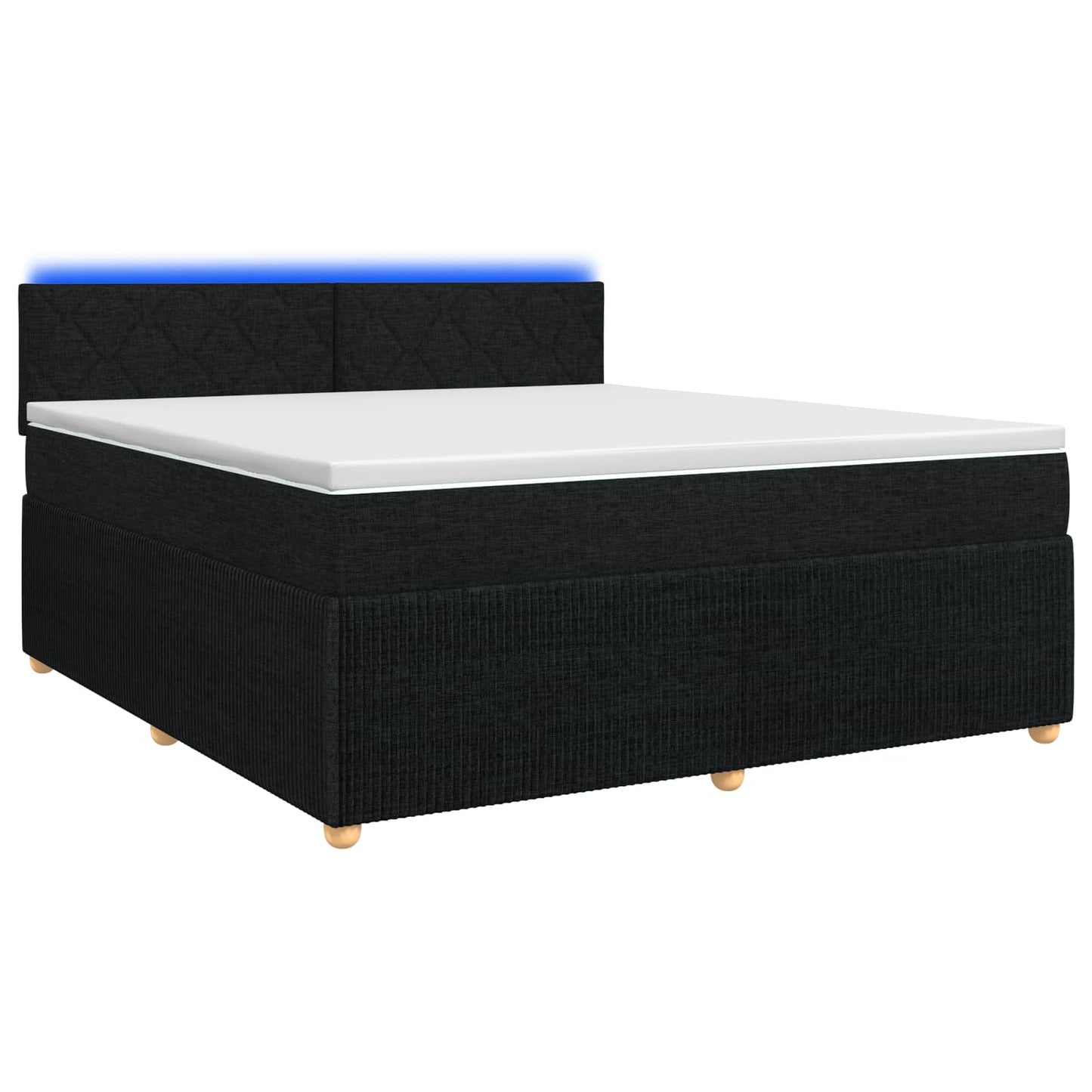 vidaXL Κρεβάτι box spring με στρώμα Μαύρο 160 x 200 cm Ύφασμα