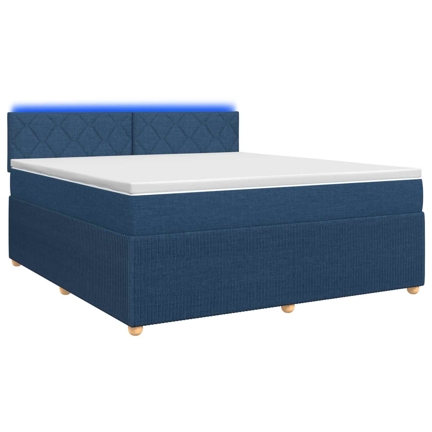 vidaXL Κρεβάτι box spring με στρώμα Μπλε 160 x 200 cm Ύφασμα