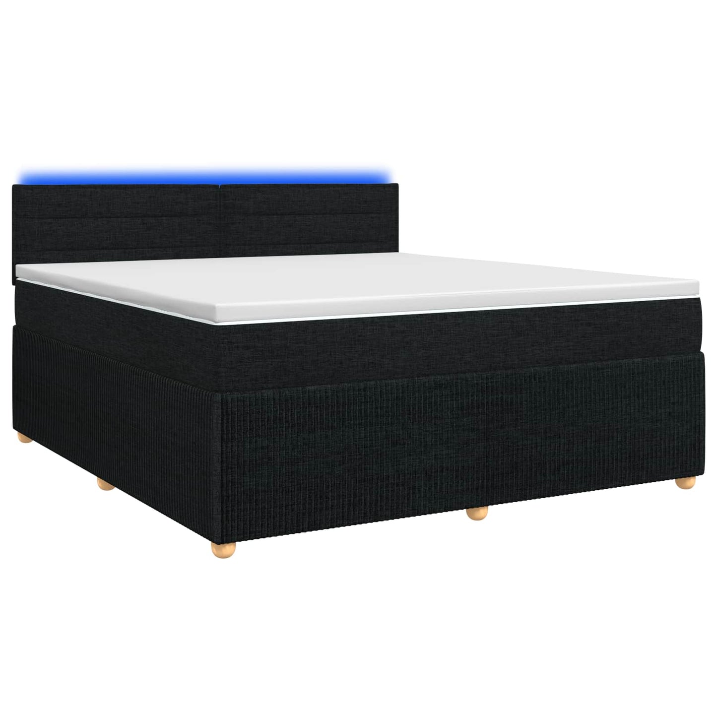 vidaXL Κρεβάτι box spring με στρώμα Μαύρο 180 x 200 cm Ύφασμα