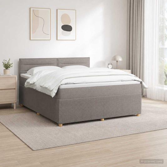 vidaXL Κρεβάτι box spring με στρώμα Taupe 160 x 200 cm Ύφασμα