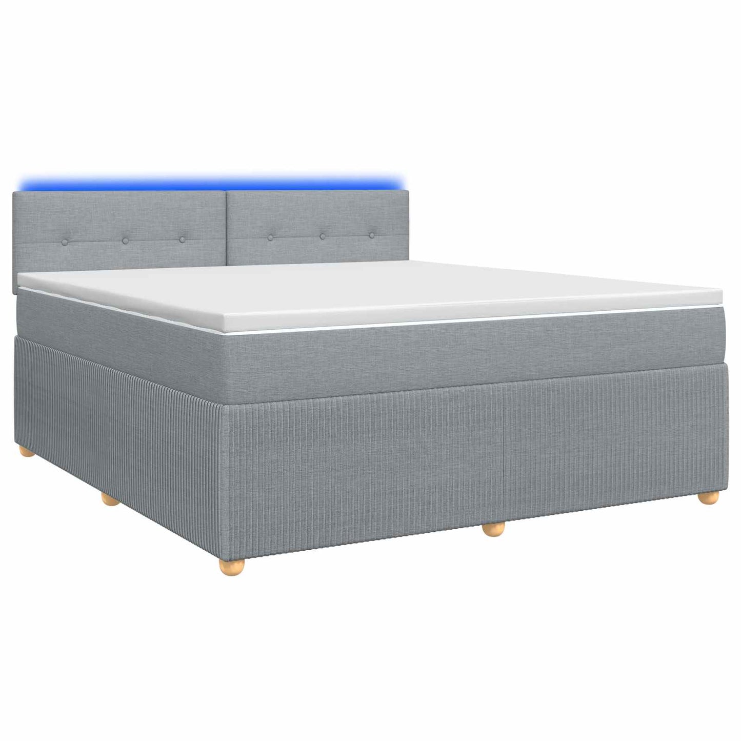vidaXL Κρεβάτι box spring με στρώμα Ανοιχτό γκρι 180 x 200 cm Ύφασμα