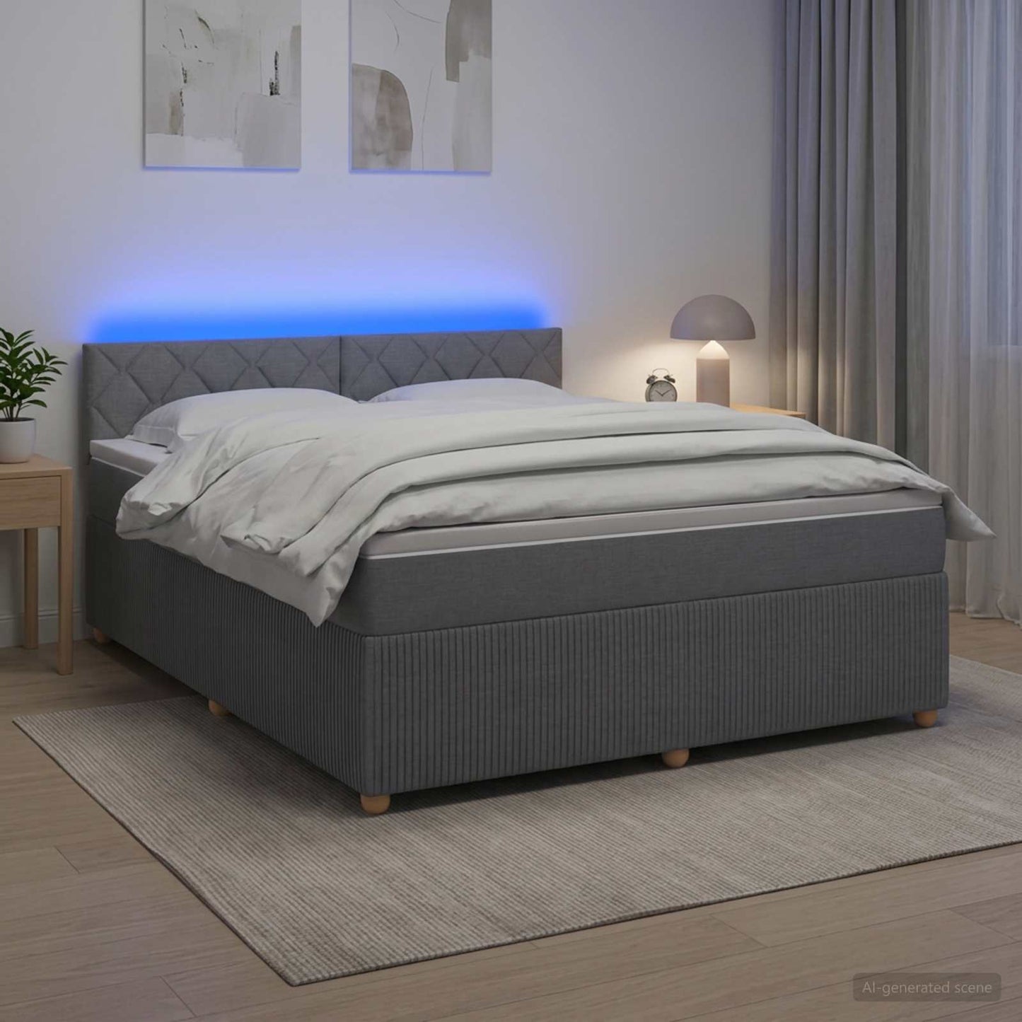 vidaXL Κρεβάτι box spring με στρώμα Ανοιχτό γκρι 140 x 200 cm Ύφασμα