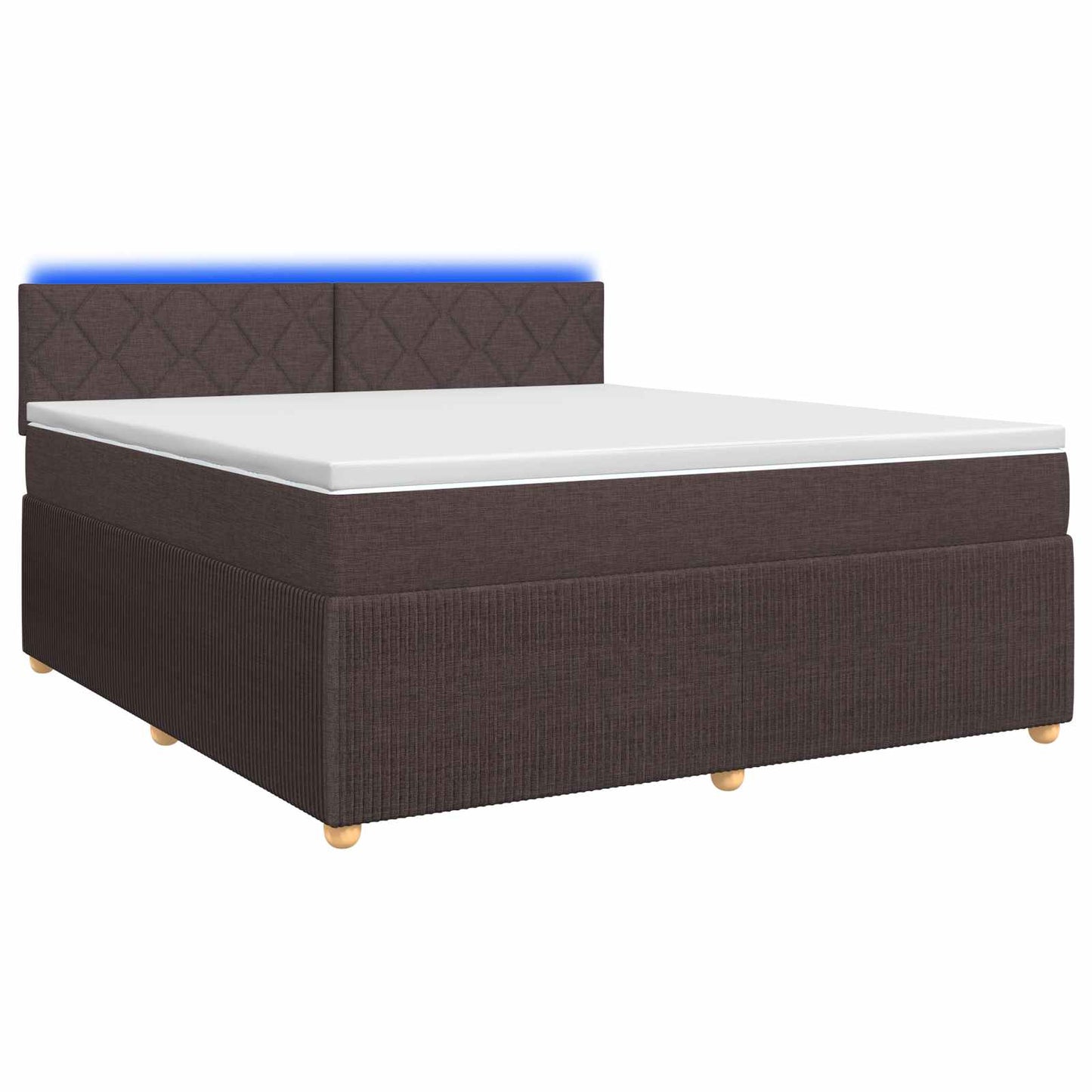 vidaXL Κρεβάτι box spring με στρώμα Σκούρο Καφέ 180 x 200 cm Ύφασμα