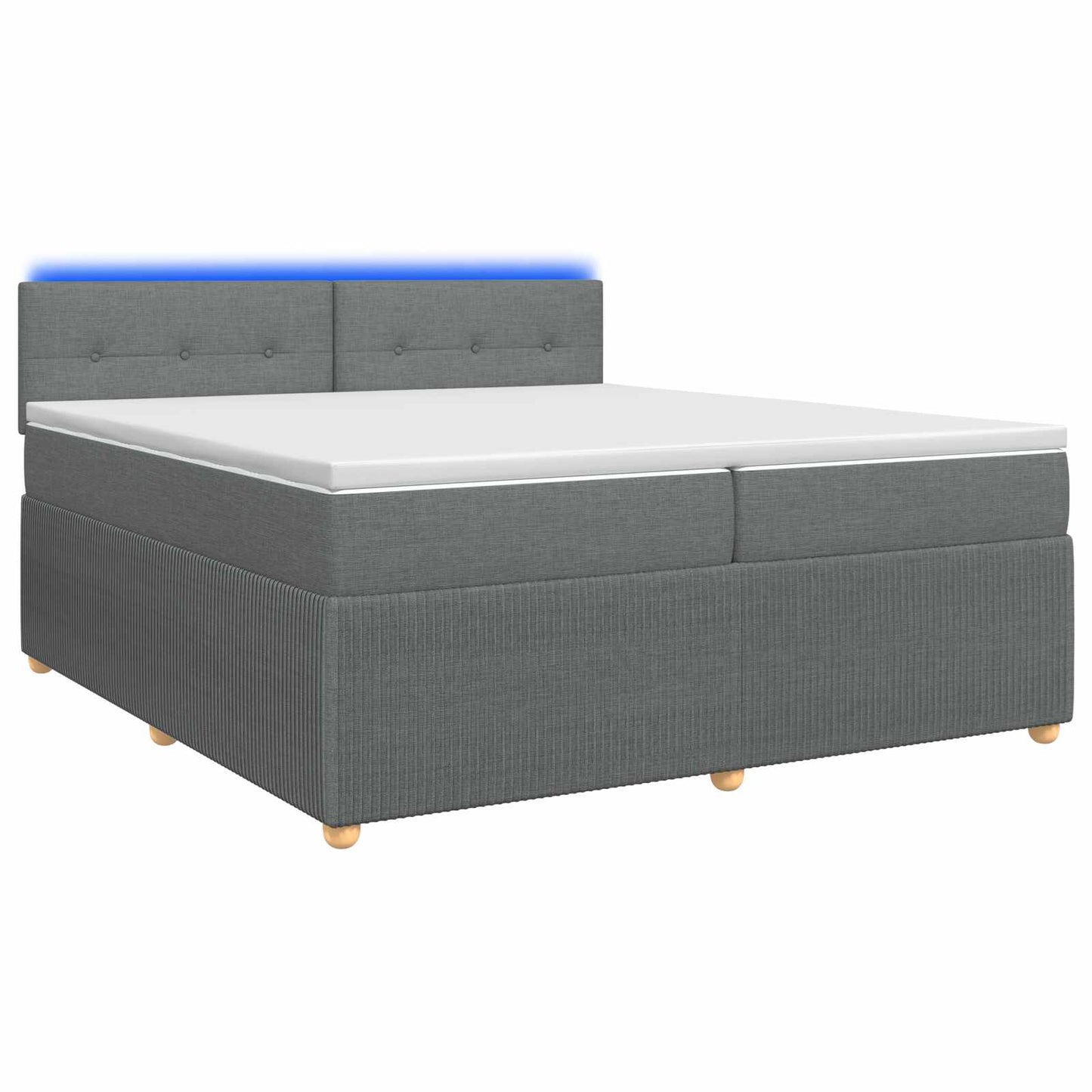 vidaXL Κρεβάτι box spring με στρώμα Σκούρο Γκρι 200 x 200 cm Ύφασμα