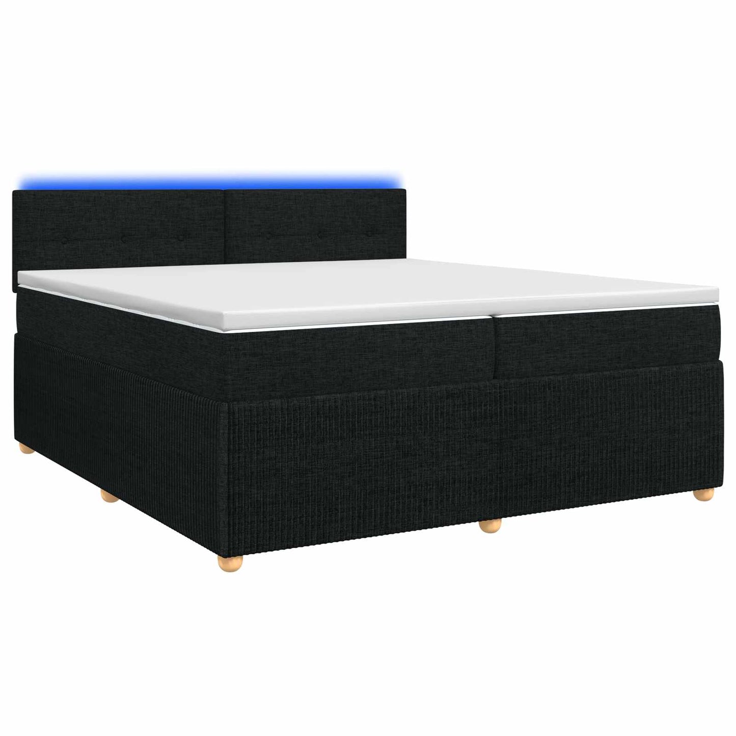 vidaXL Κρεβάτι box spring με στρώμα Μαύρο 200 x 200 cm Ύφασμα