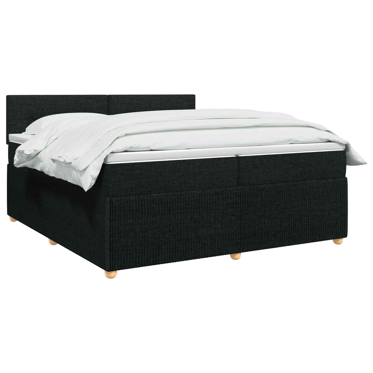 vidaXL Κρεβάτι box spring με στρώμα Μαύρο 200 x 200 cm Ύφασμα