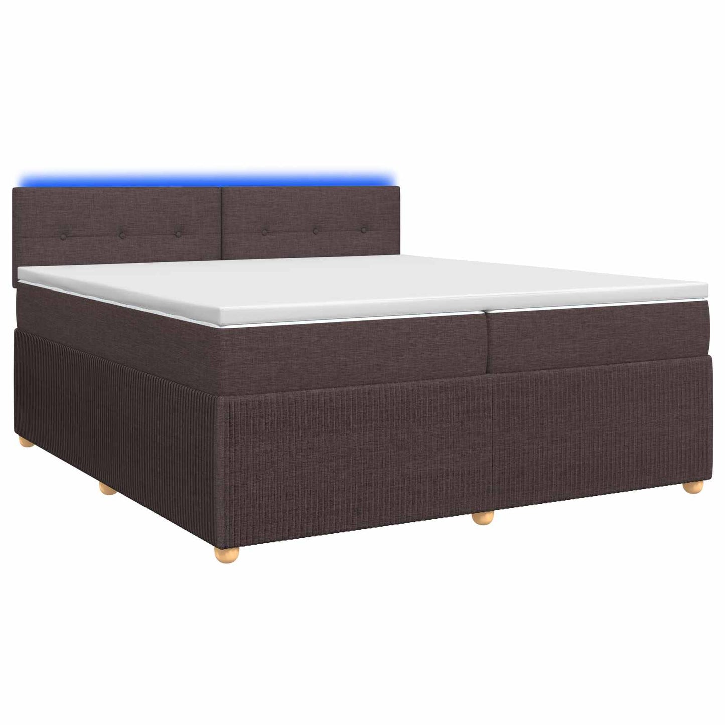vidaXL Κρεβάτι box spring με στρώμα Σκούρο Καφέ 200 x 200 cm Ύφασμα