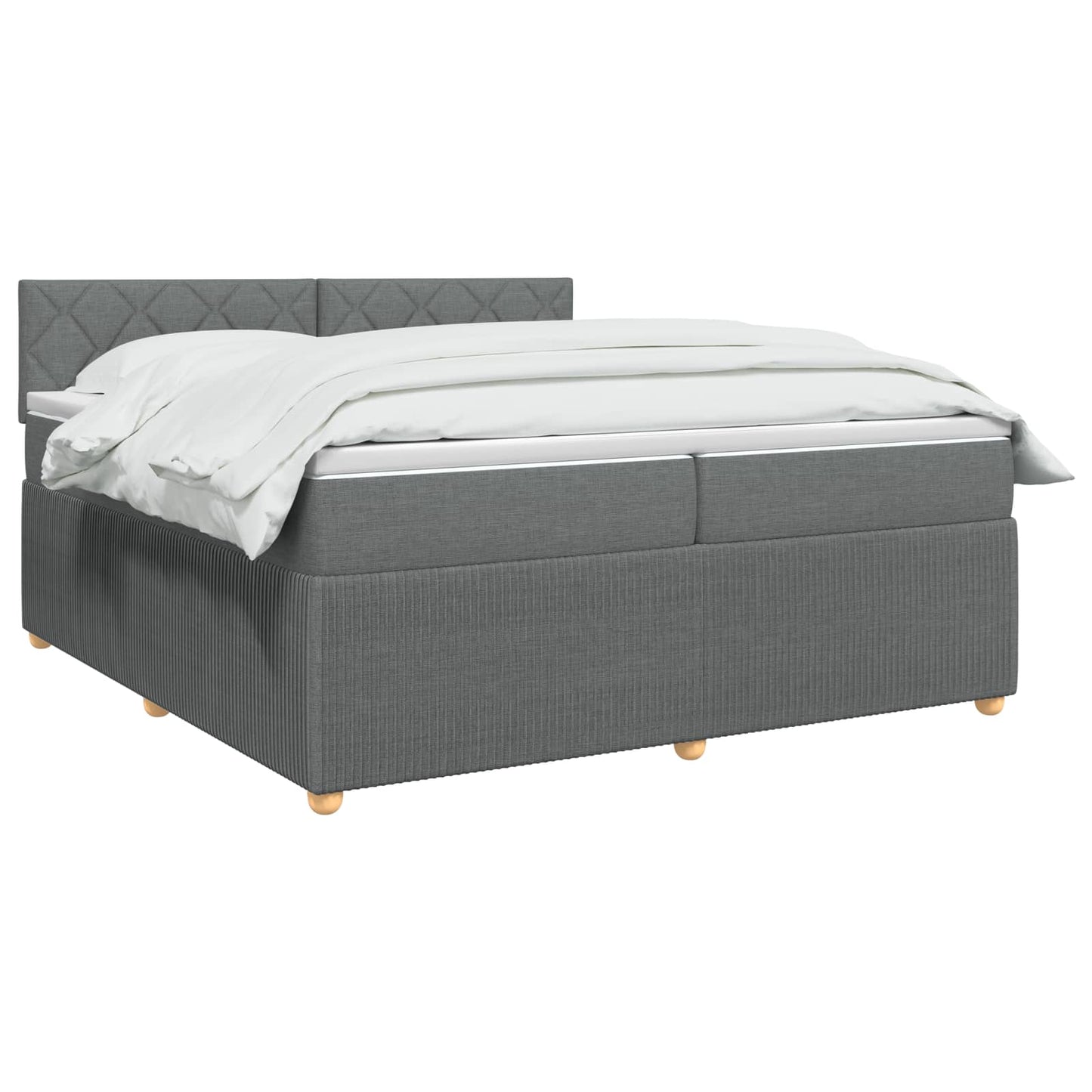 vidaXL Κρεβάτι box spring με στρώμα Σκούρο Γκρι 200 x 200 cm Ύφασμα