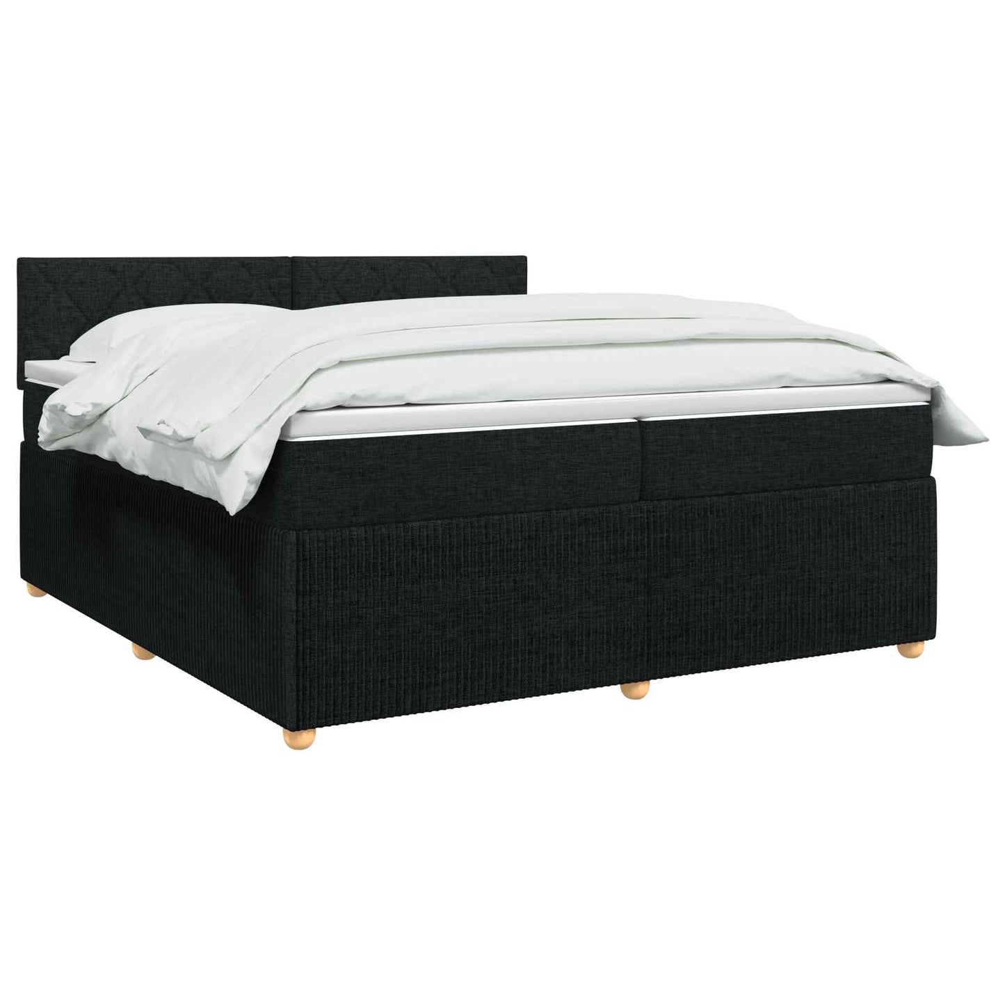 vidaXL Κρεβάτι box spring με στρώμα Μαύρο 200 x 200 cm Ύφασμα