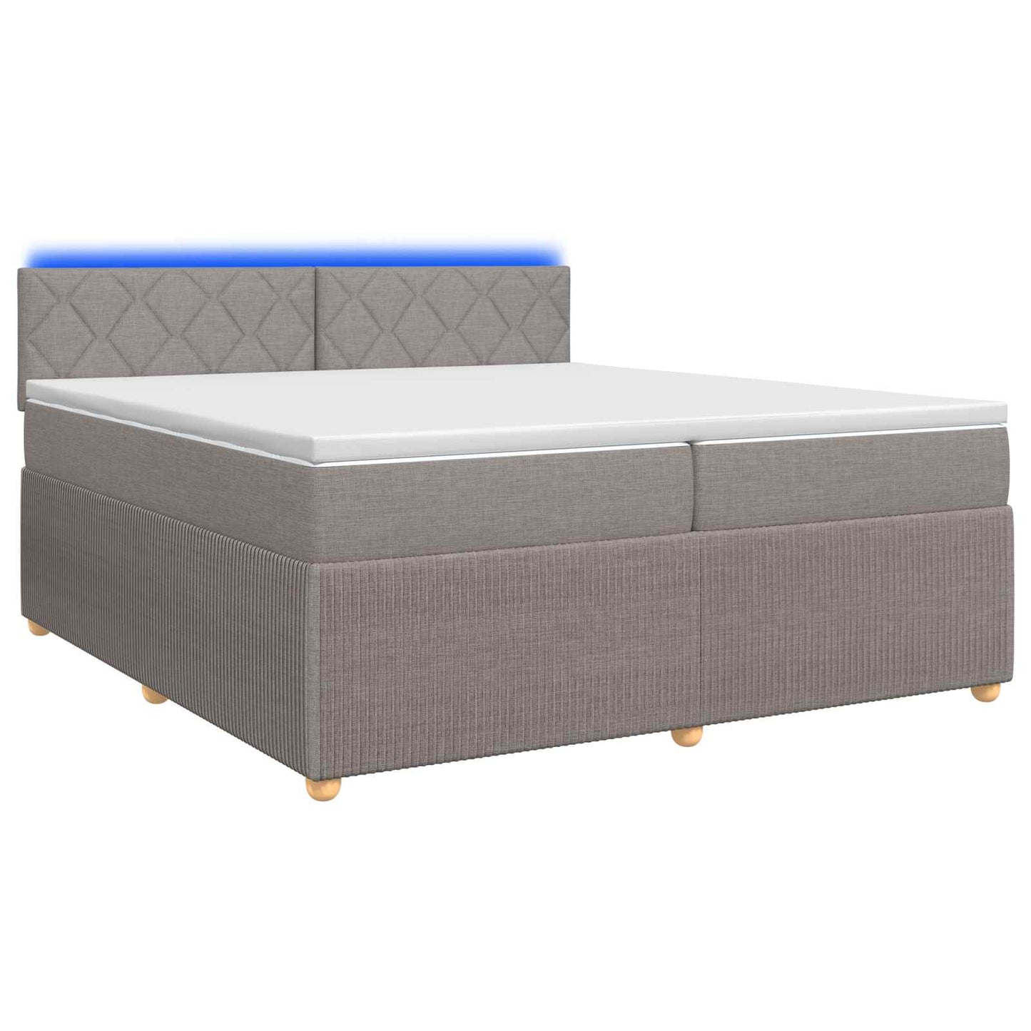 vidaXL Κρεβάτι box spring με στρώμα Taupe 200 x 200 cm Ύφασμα