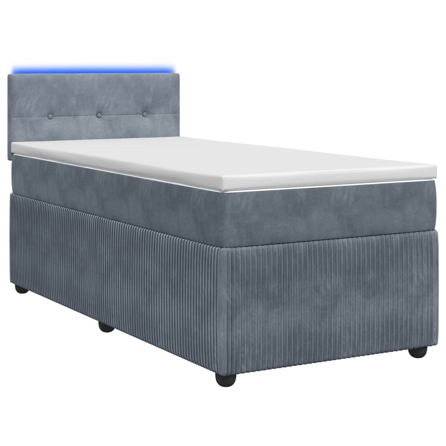vidaXL Κρεβάτι box spring με στρώμα Σκούρο Γκρι 80 x 200 cm Βελούδο
