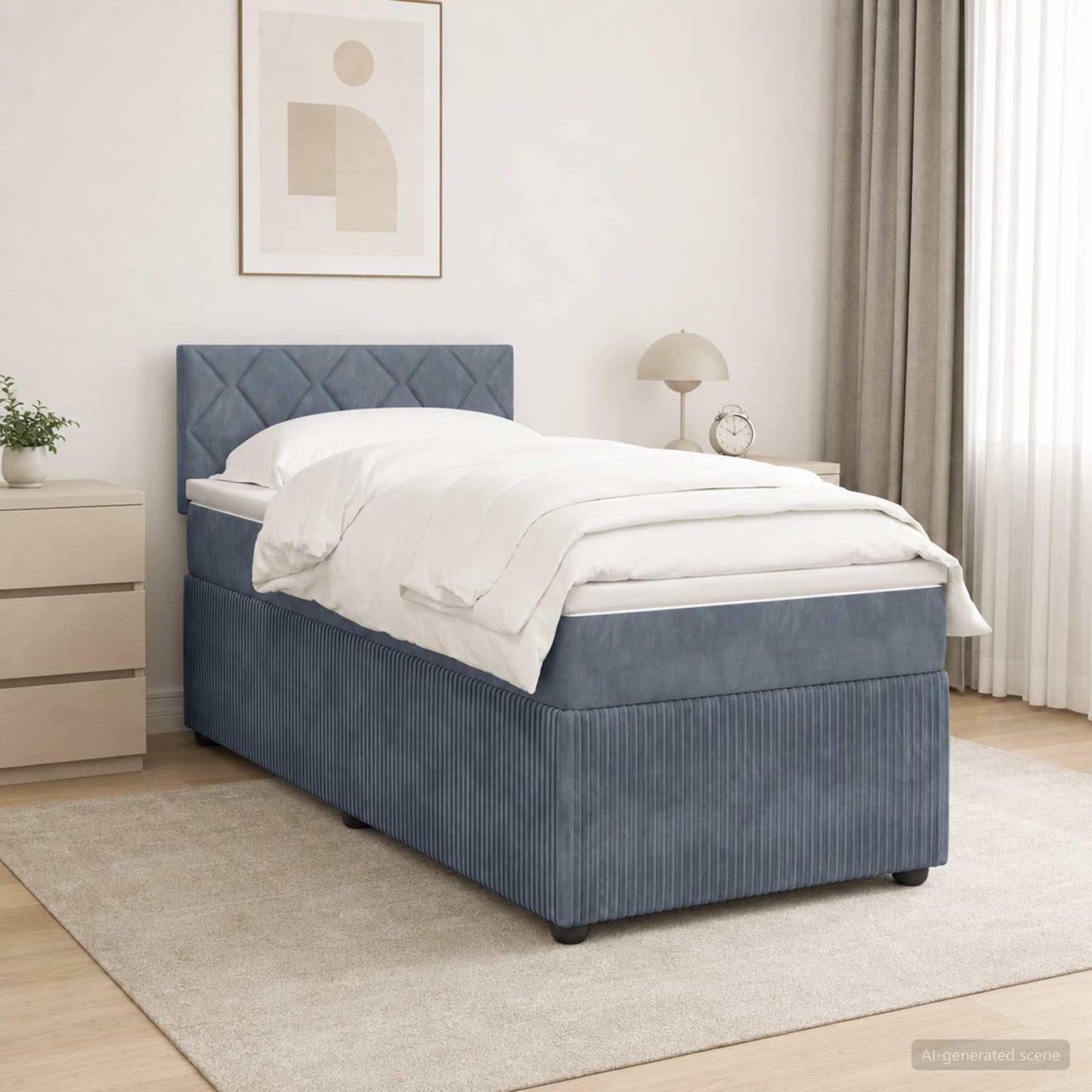 vidaXL Κρεβάτι box spring με στρώμα Σκούρο Γκρι 80 x 200 cm Βελούδο