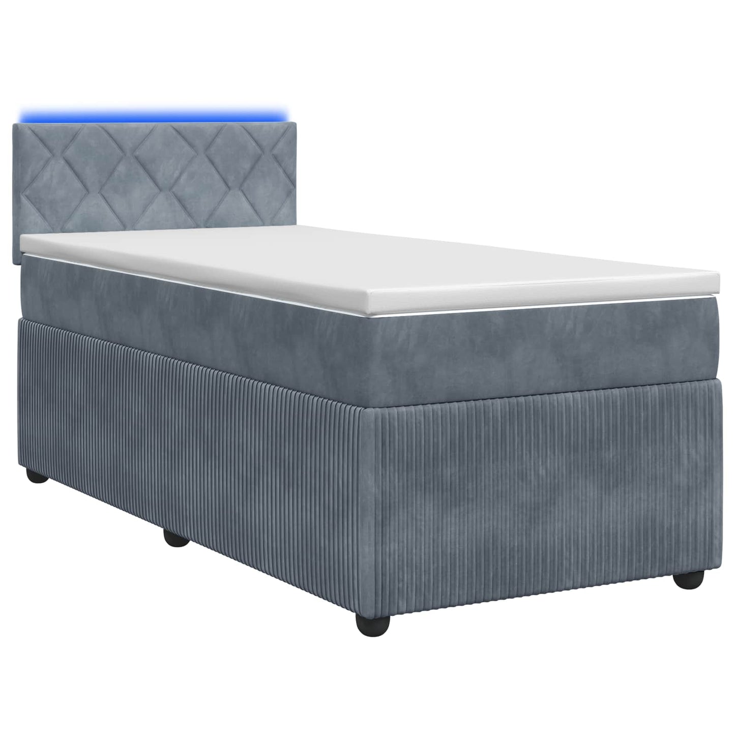 vidaXL Κρεβάτι box spring με στρώμα Σκούρο Γκρι 80 x 200 cm Βελούδο