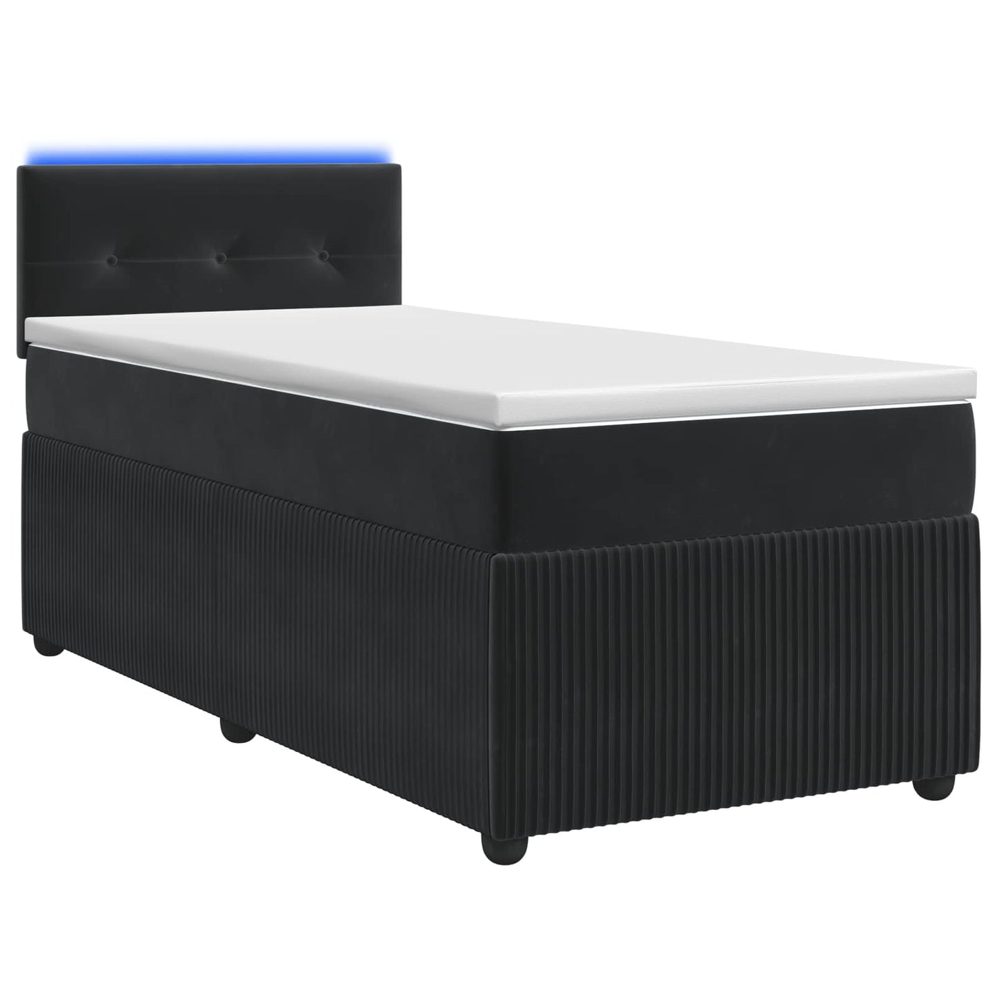 vidaXL Κρεβάτι box spring με στρώμα Μαύρο 90 x 190 cm Βελούδο